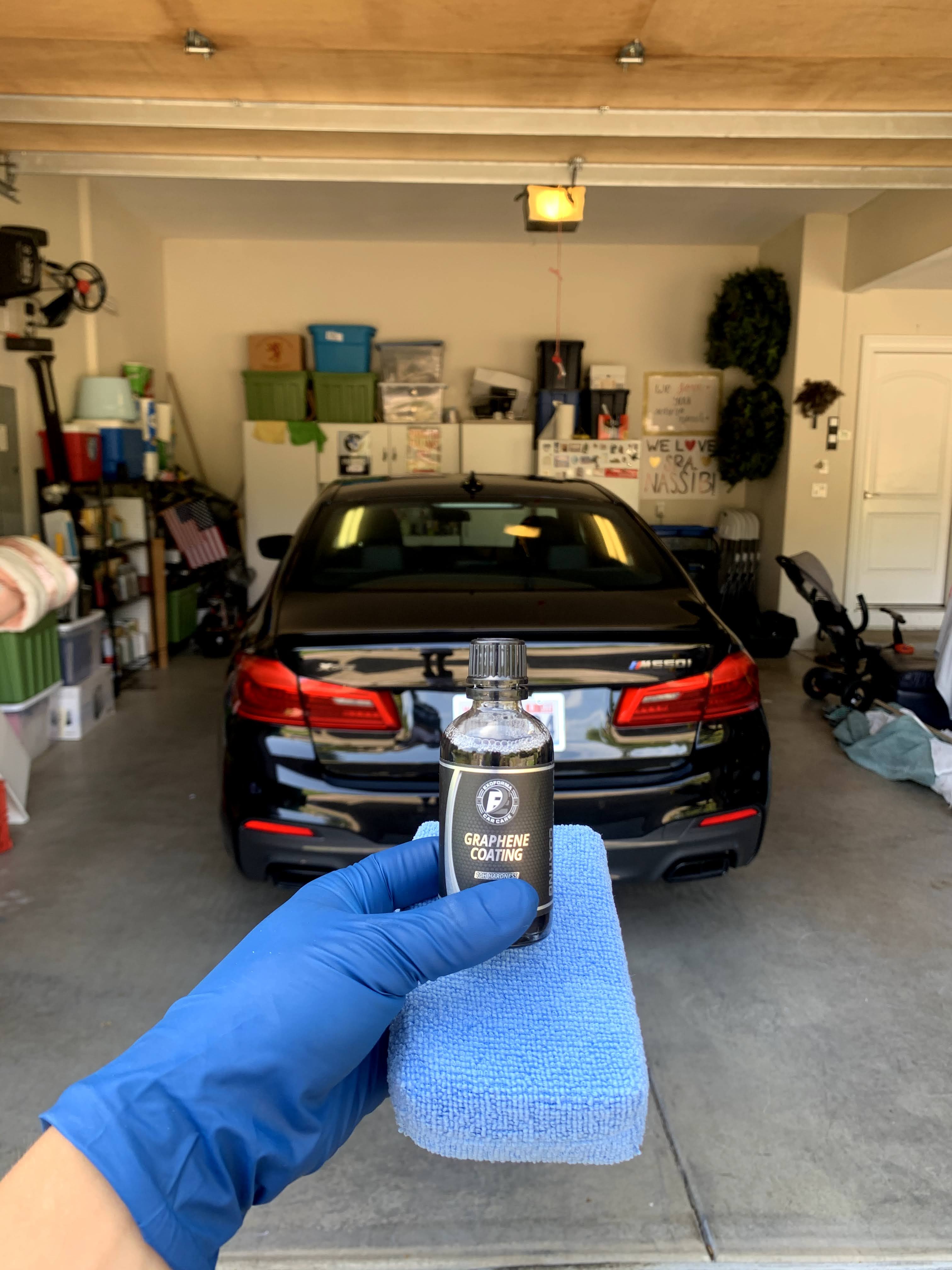 Ceramic coating application on vehicle